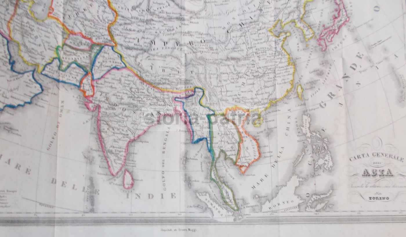 Mappa Antica Dell'Asia, 1851, Cesare Maggi
