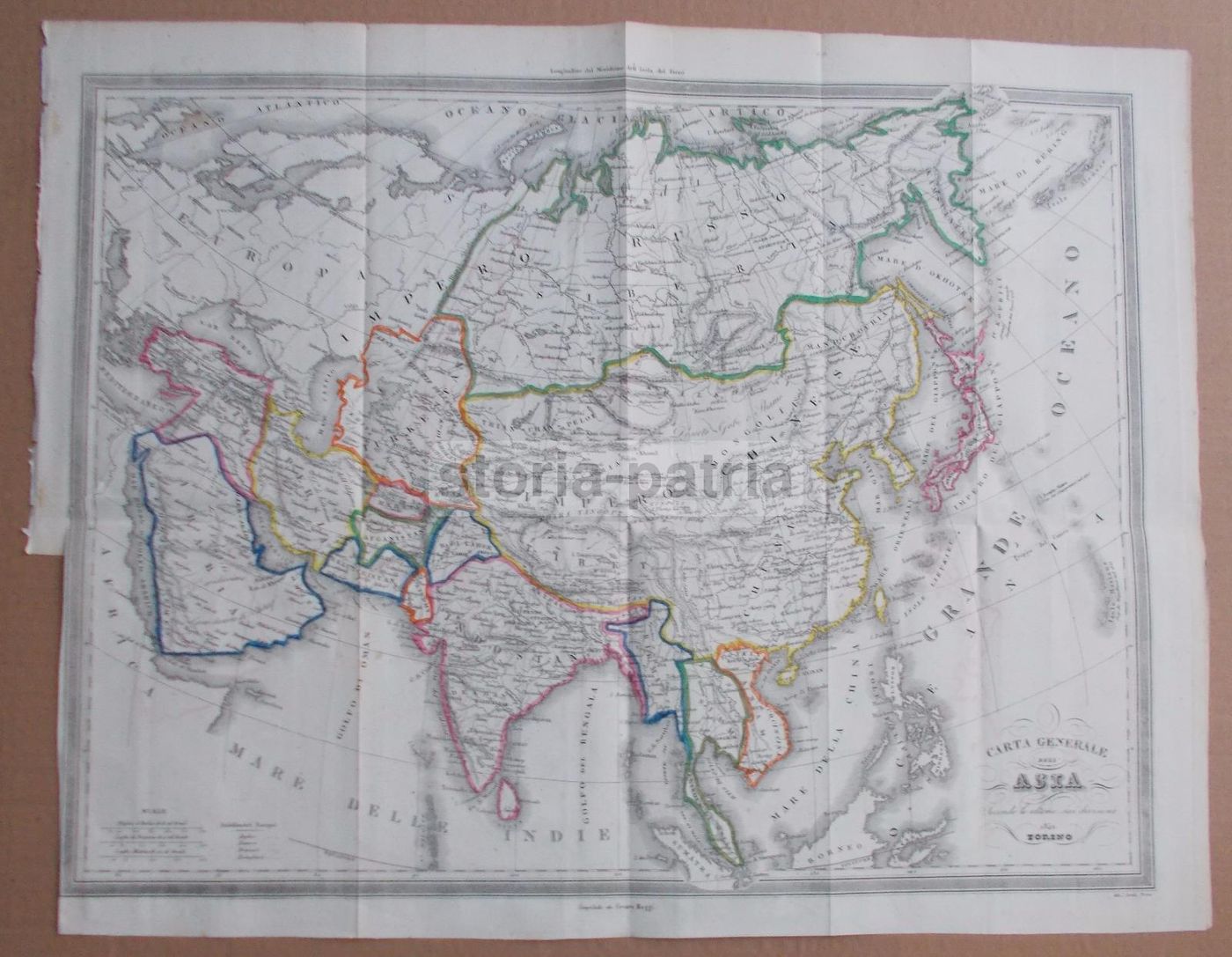 Mappa Antica Dell'Asia, 1851, Cesare Maggi