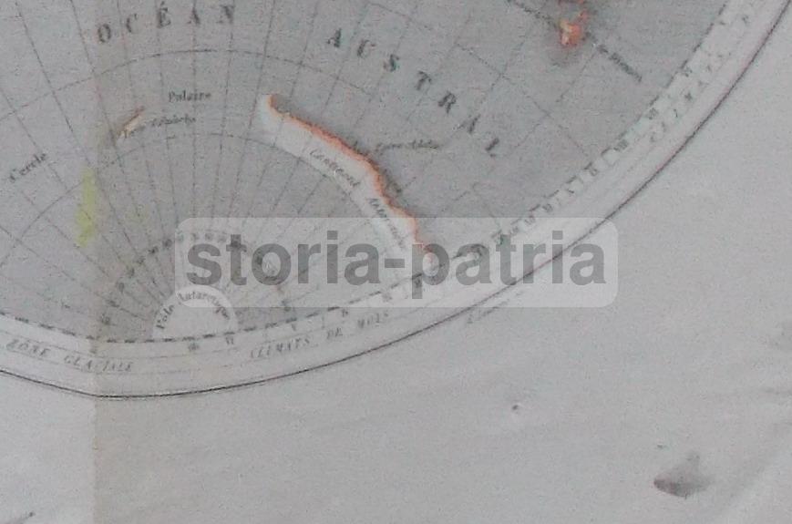 Mappa Antica Mappamondo Due Emisferi Laurens Secolo XIX Colorata