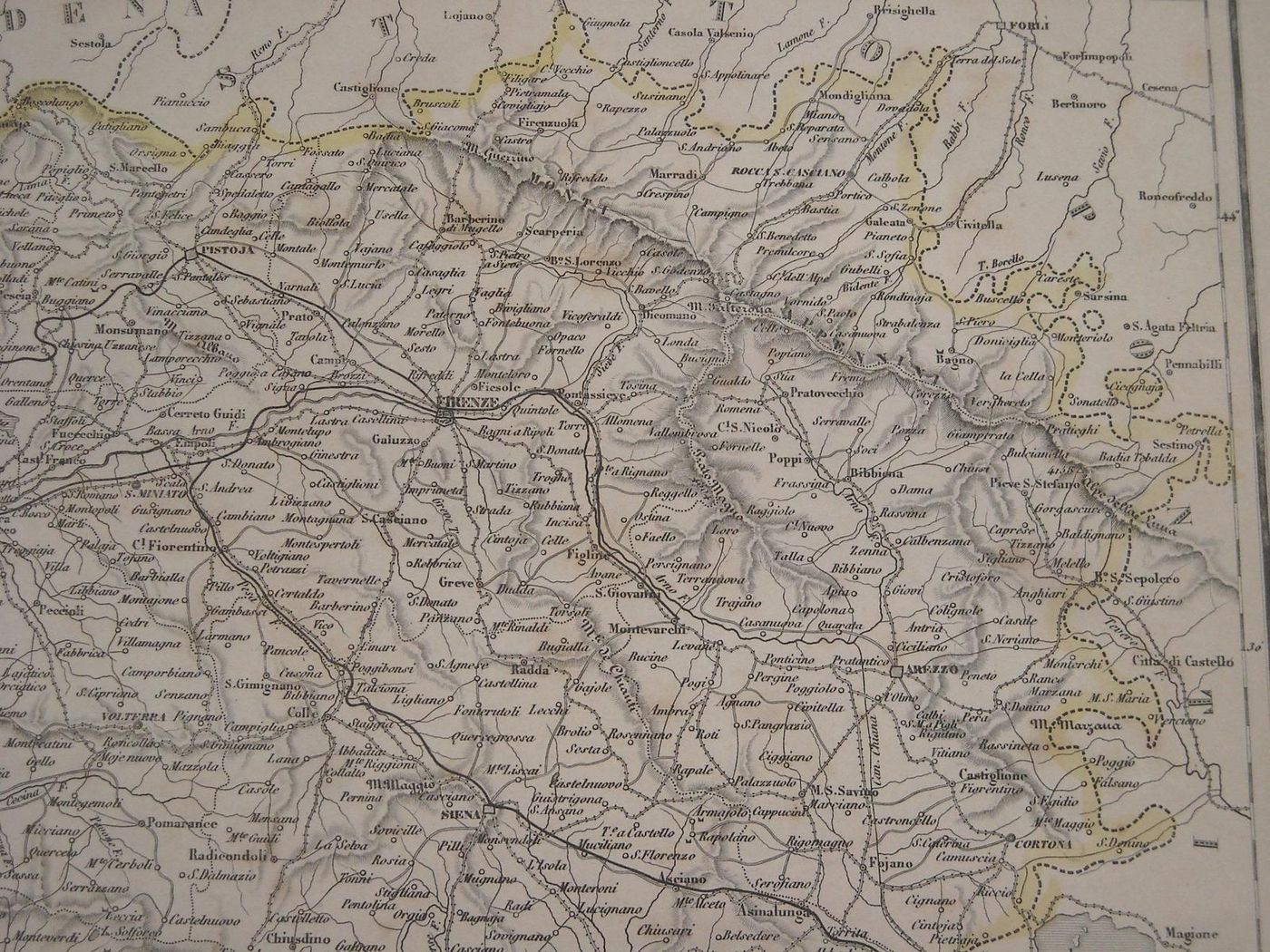 Mappa Antica Della Toscana 1869 Incisione Naymiller Allodi Pagnoni