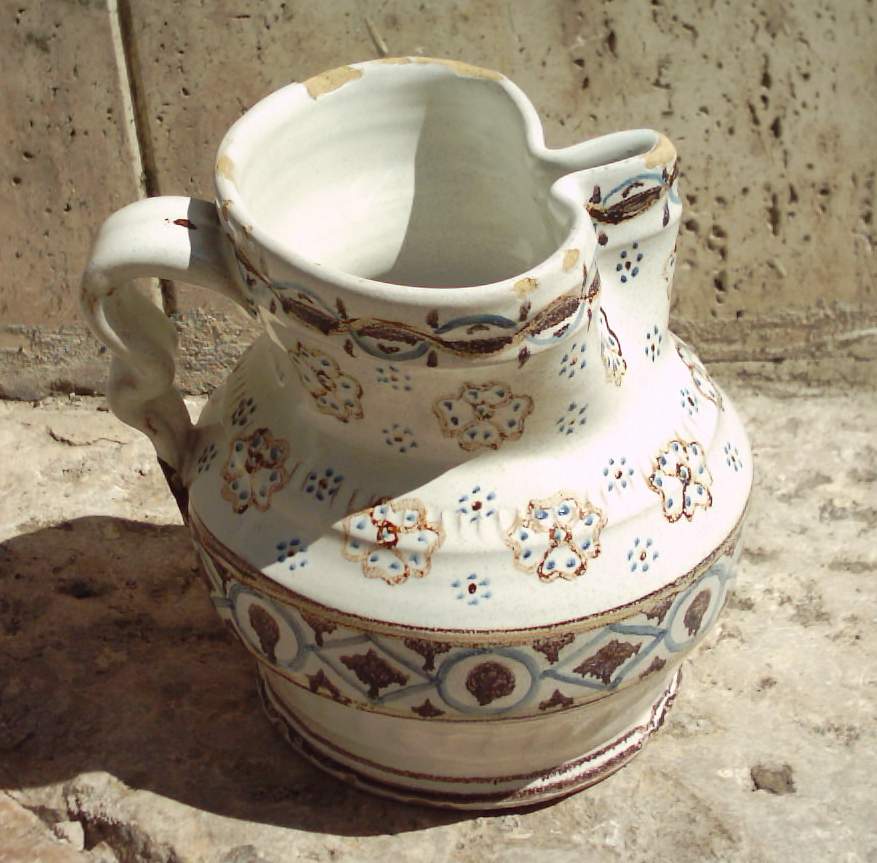 Antica Brocca In Ceramica Pugliese Decorata, Prima Metà Del XIX Secolo