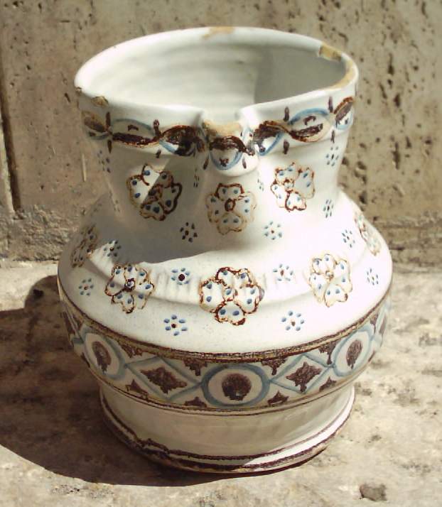 Antica Brocca In Ceramica Pugliese Decorata, Prima Metà Del XIX Secolo