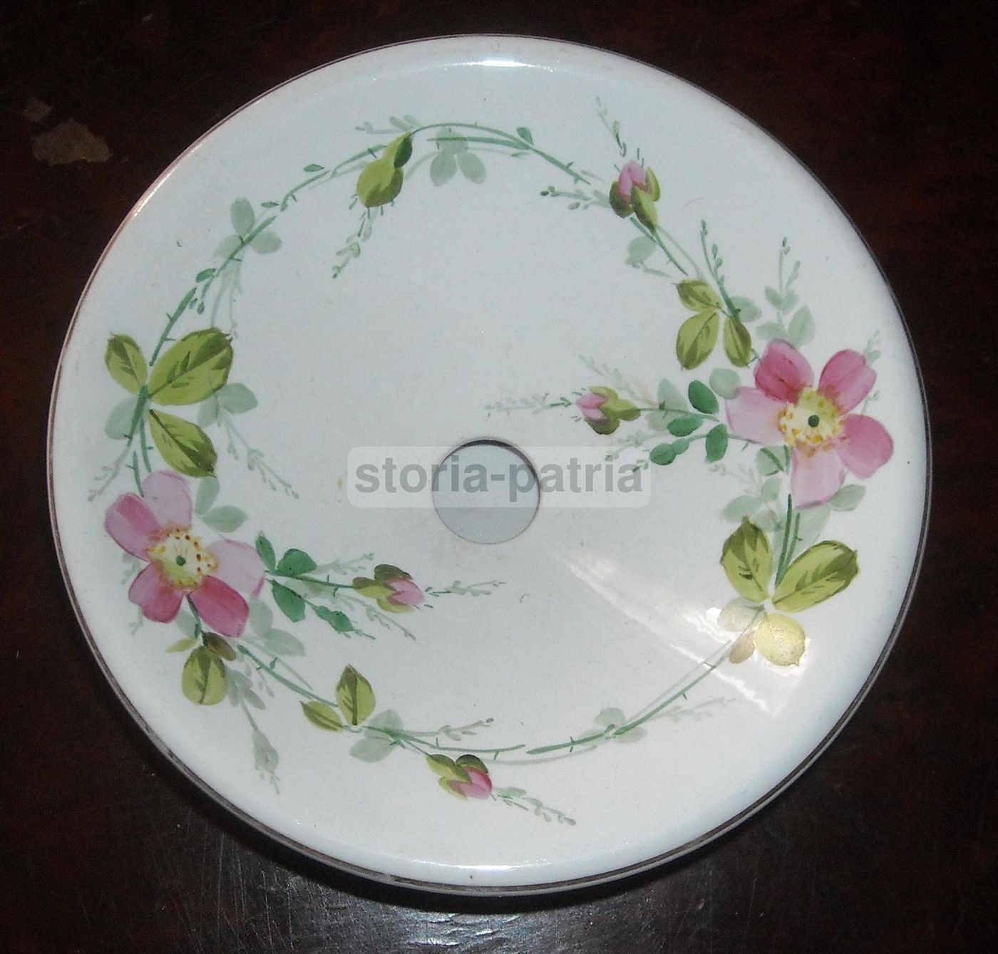 Soprammobile Antico In Ceramica Richard Con Decori Floreali 800