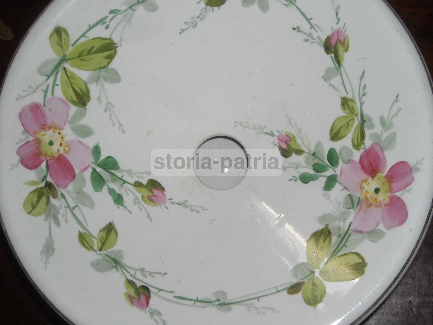 Soprammobile Antico In Ceramica Richard Con Decori Floreali 800