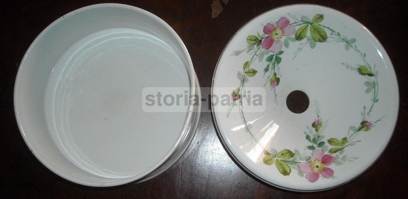 Soprammobile Antico In Ceramica Richard Con Decori Floreali 800