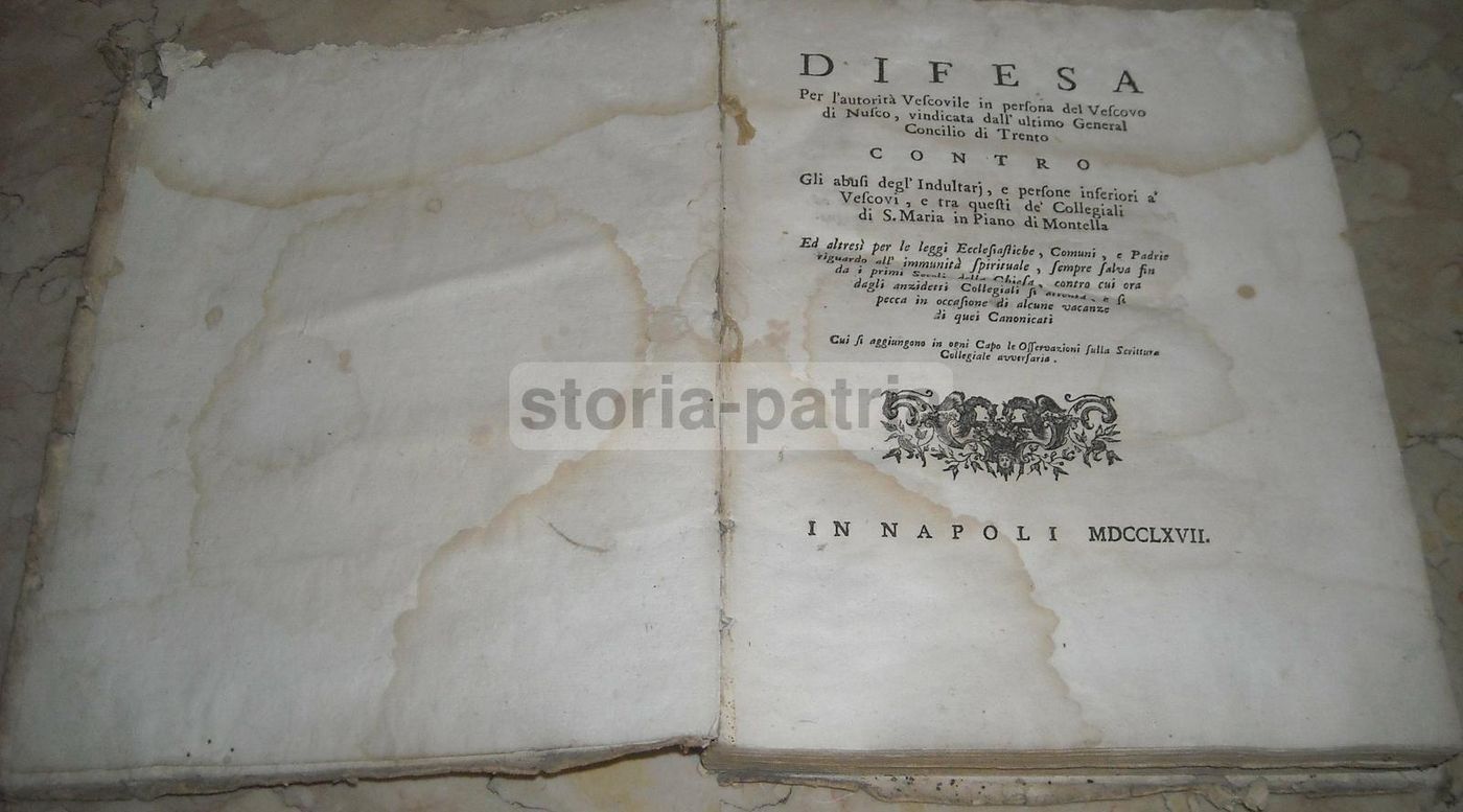 Controversia Giuridica Vescovo Nusco Montella Leone X 1767 Napoli
