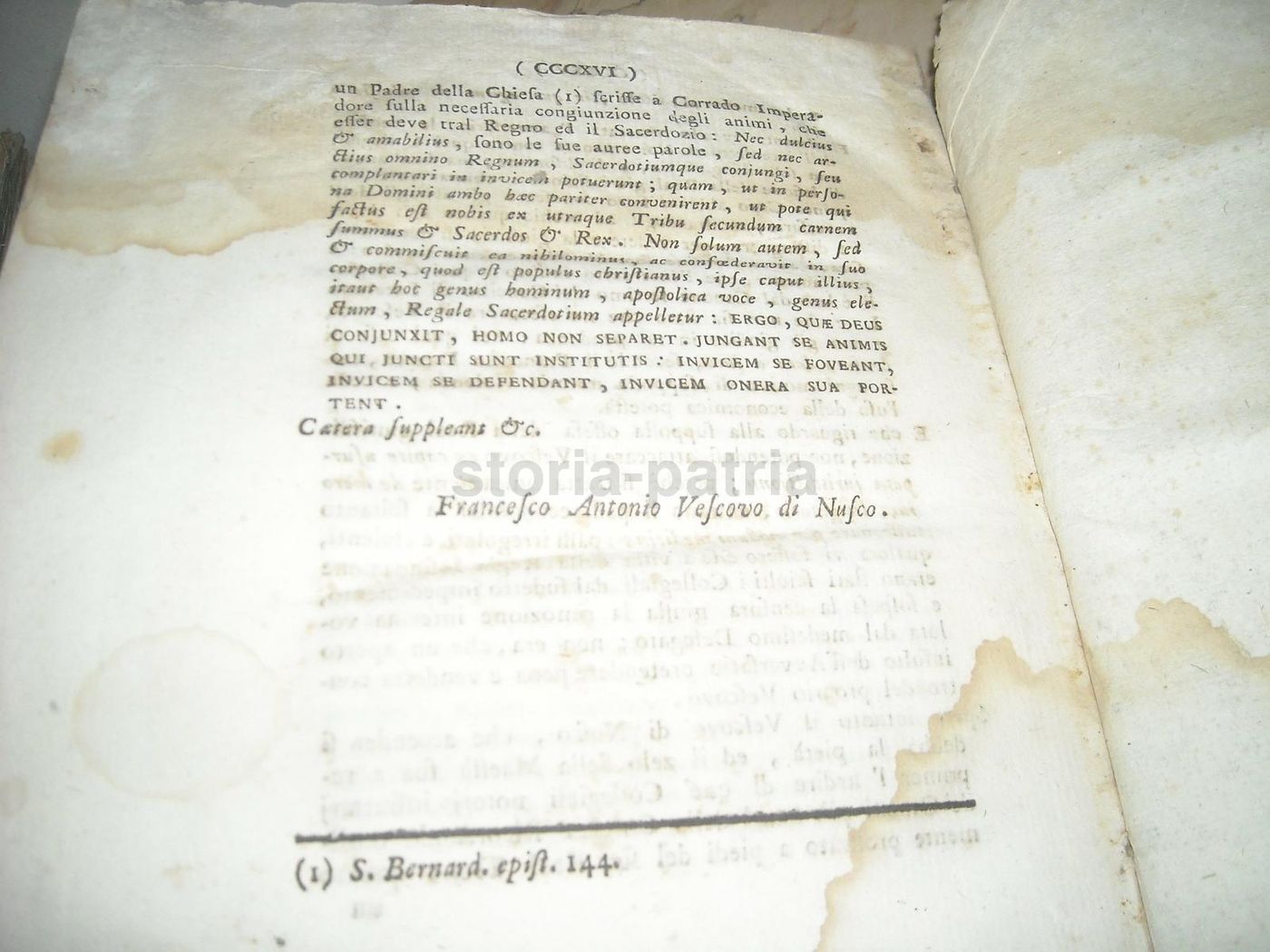 Controversia Giuridica Vescovo Nusco Montella Leone X 1767 Napoli