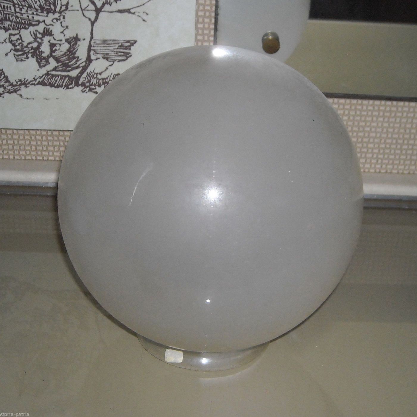 Coppa Globulare In Vetro Smerigliato Per Lampada, Epoca 1900