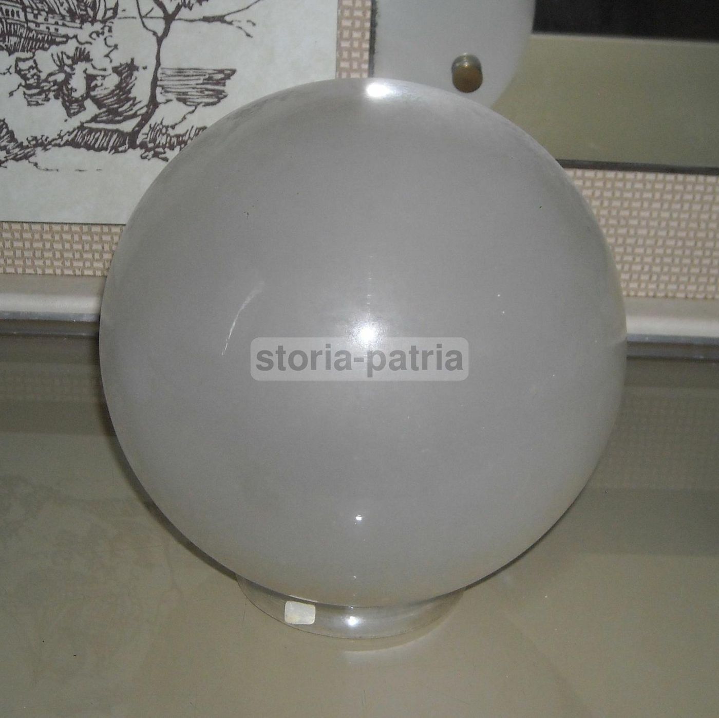 Coppa Globulare In Vetro Smerigliato Per Lampada, Epoca 1900