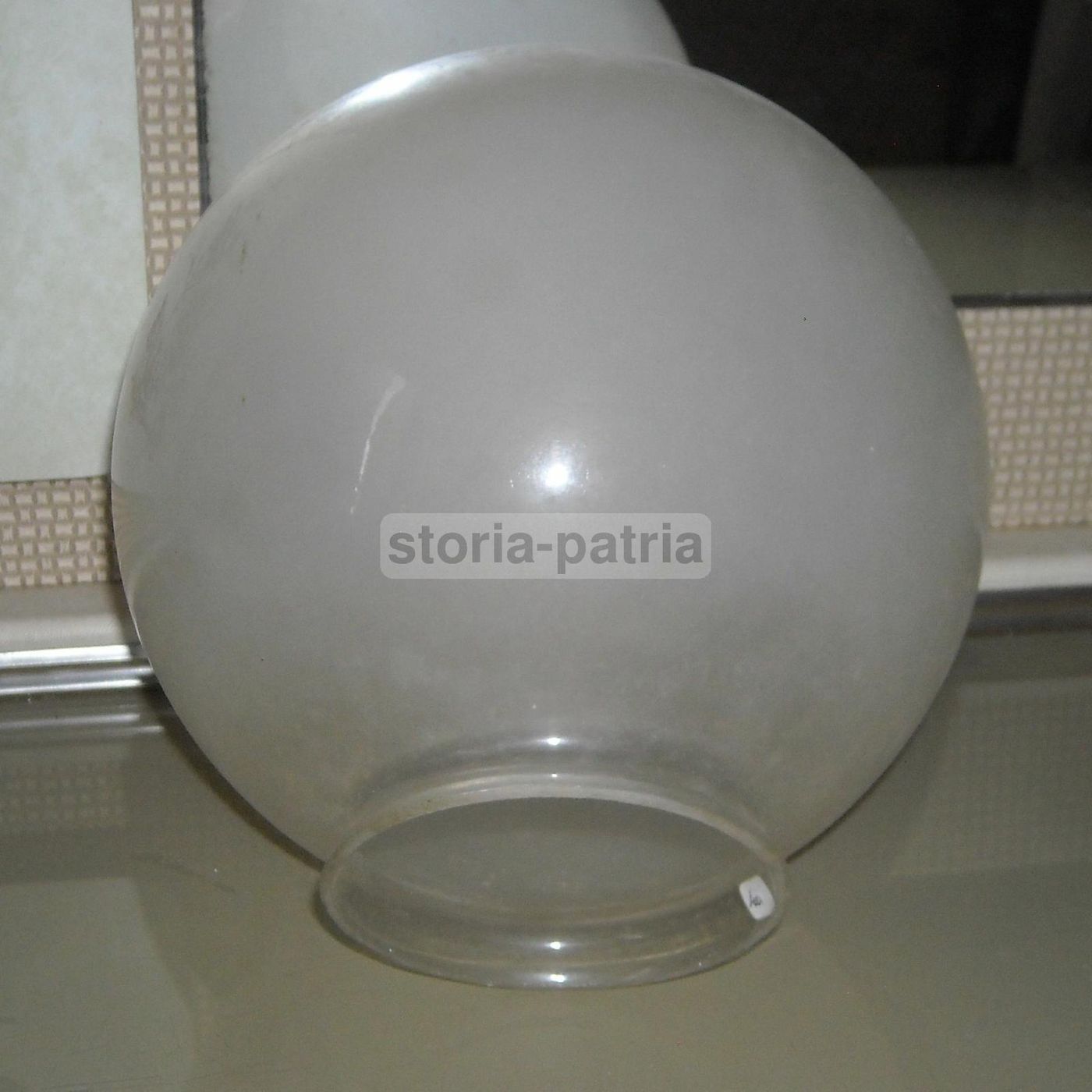 Coppa Globulare In Vetro Smerigliato Per Lampada, Epoca 1900