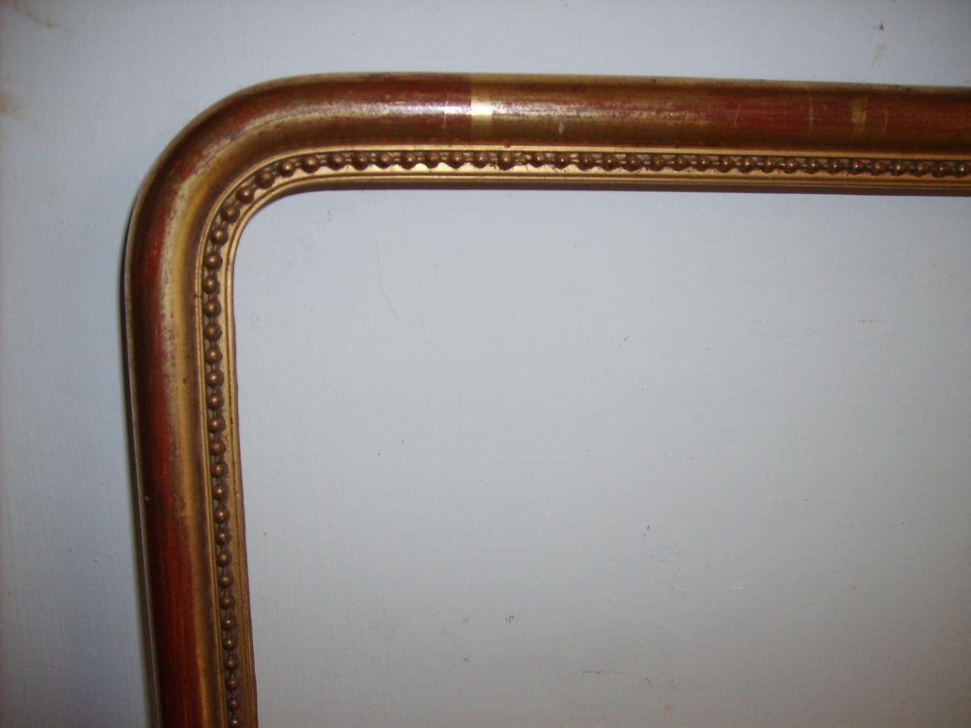 Antica Cornice Dorata In Legno Decorato, Metà XIX Secolo