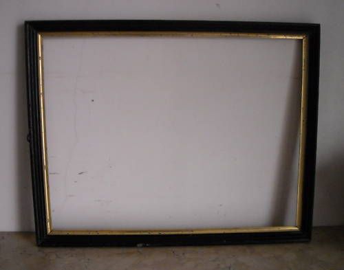 Cornice Antica Ebanizzata Con Doratura, Primo '900, Cm 56x44