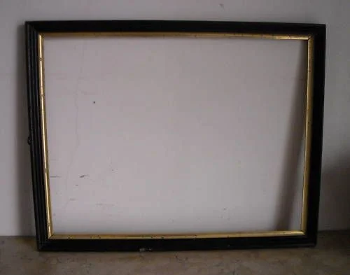 Antique Ebonised Frame with Gilding, Early 1900s, 56x44 cm