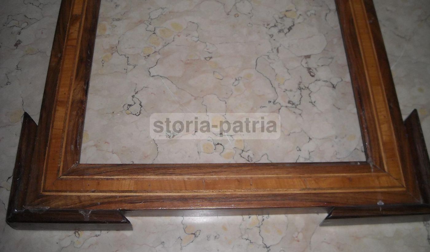 Cornice Antica In Legno Noce Con Intarsio Prima Metà 900