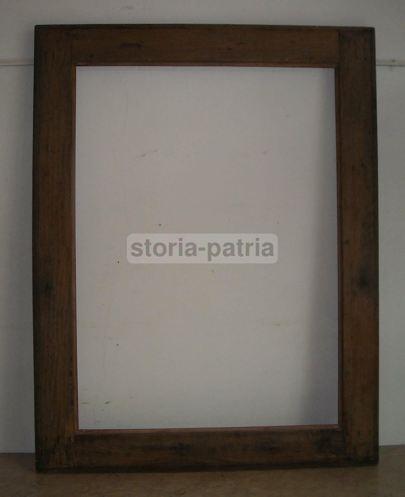Antica Cornice In Legno Di Noce, 109x84 Cm, XIX Secolo