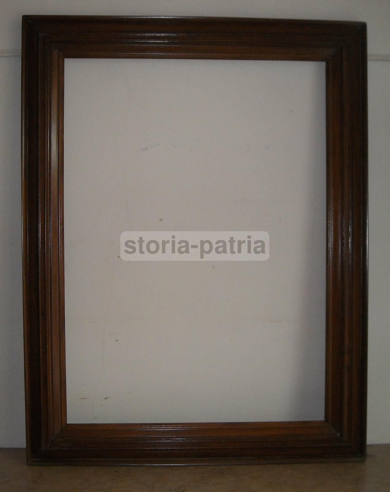 Antica Cornice In Legno Di Noce, 109x84 Cm, XIX Secolo