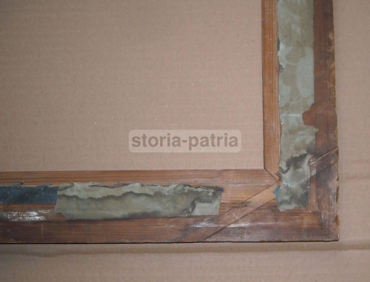 Antica Cornice In Legno Naturale, XIX Secolo, 96x74 Cm