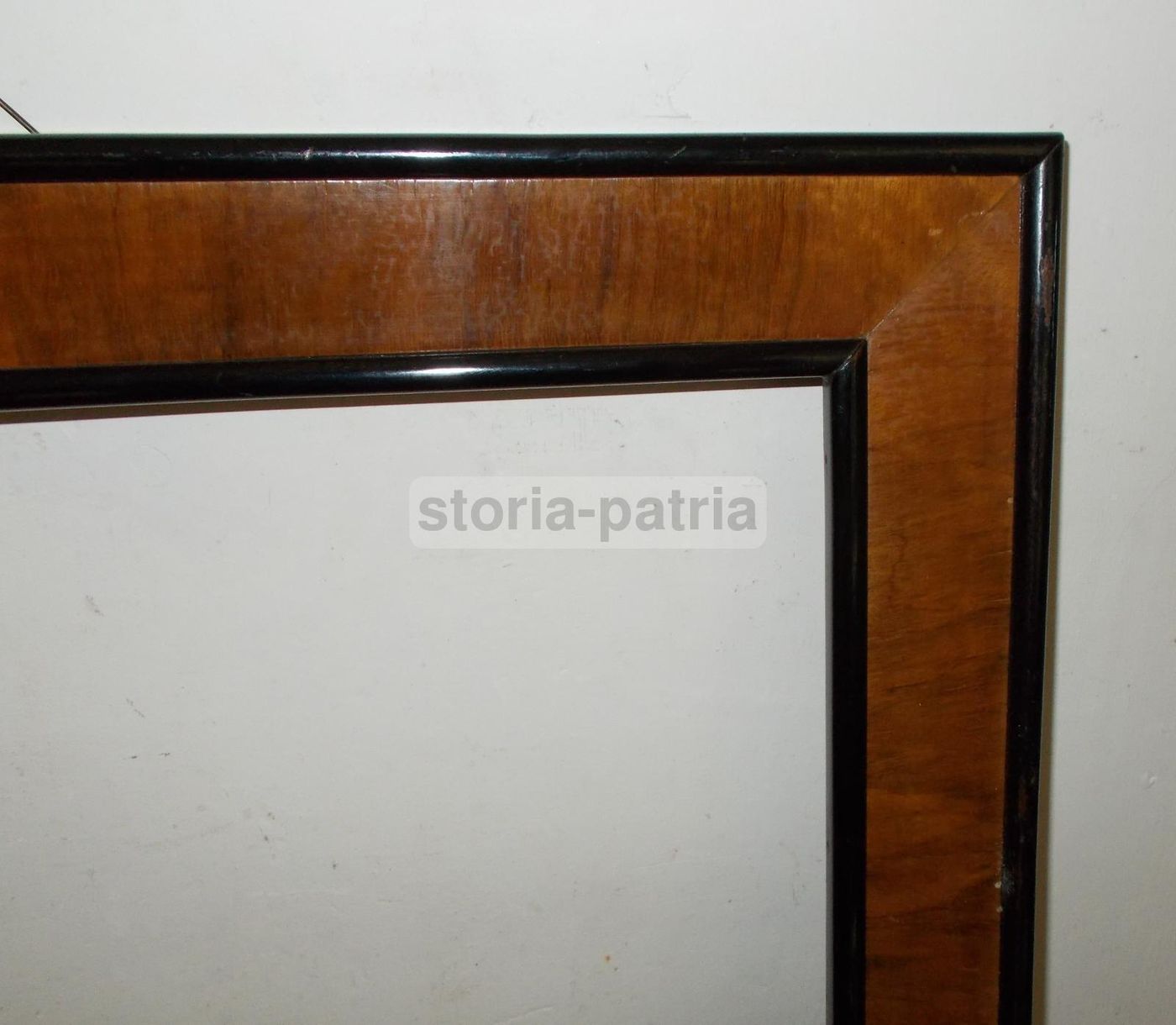 Antica Cornice In Legno Noce Ed Ebanizzato, 47x37 Cm, Fine XIX   Inizio XX Secolo