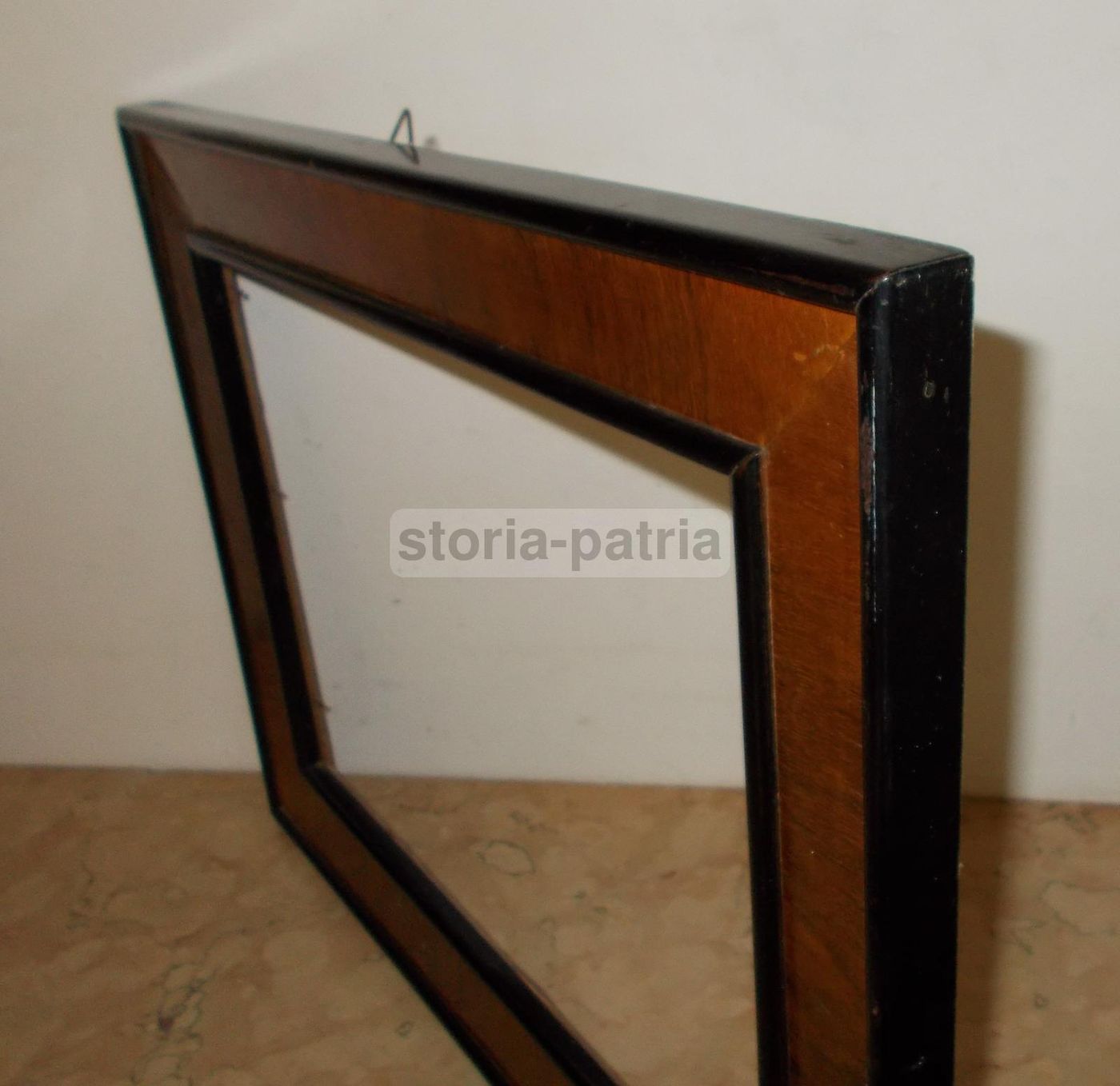 Antica Cornice In Legno Noce Ed Ebanizzato, 47x37 Cm, Fine XIX   Inizio XX Secolo