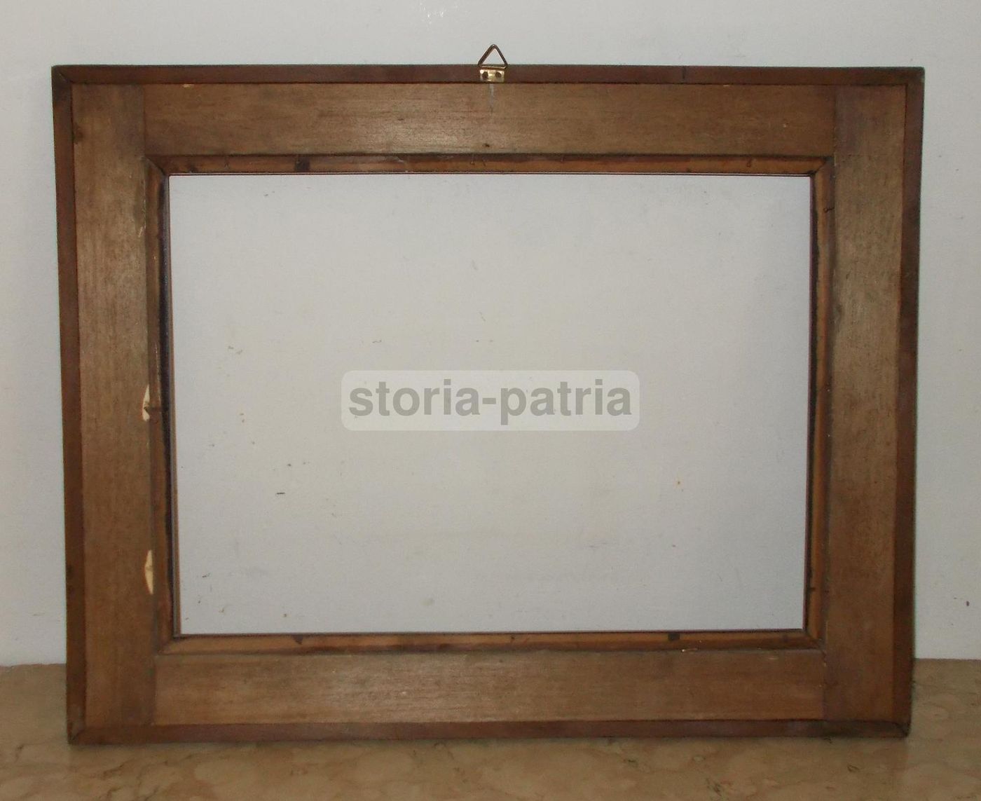 Antica Cornice In Legno Noce Ed Ebanizzato, 47x37 Cm, Fine XIX   Inizio XX Secolo