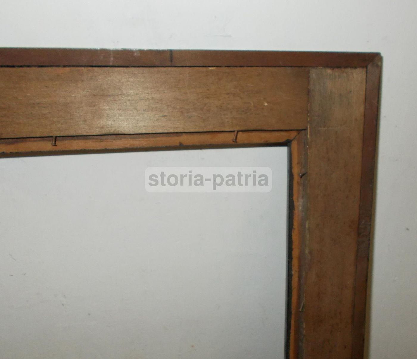 Antica Cornice In Legno Noce Ed Ebanizzato, 47x37 Cm, Fine XIX   Inizio XX Secolo