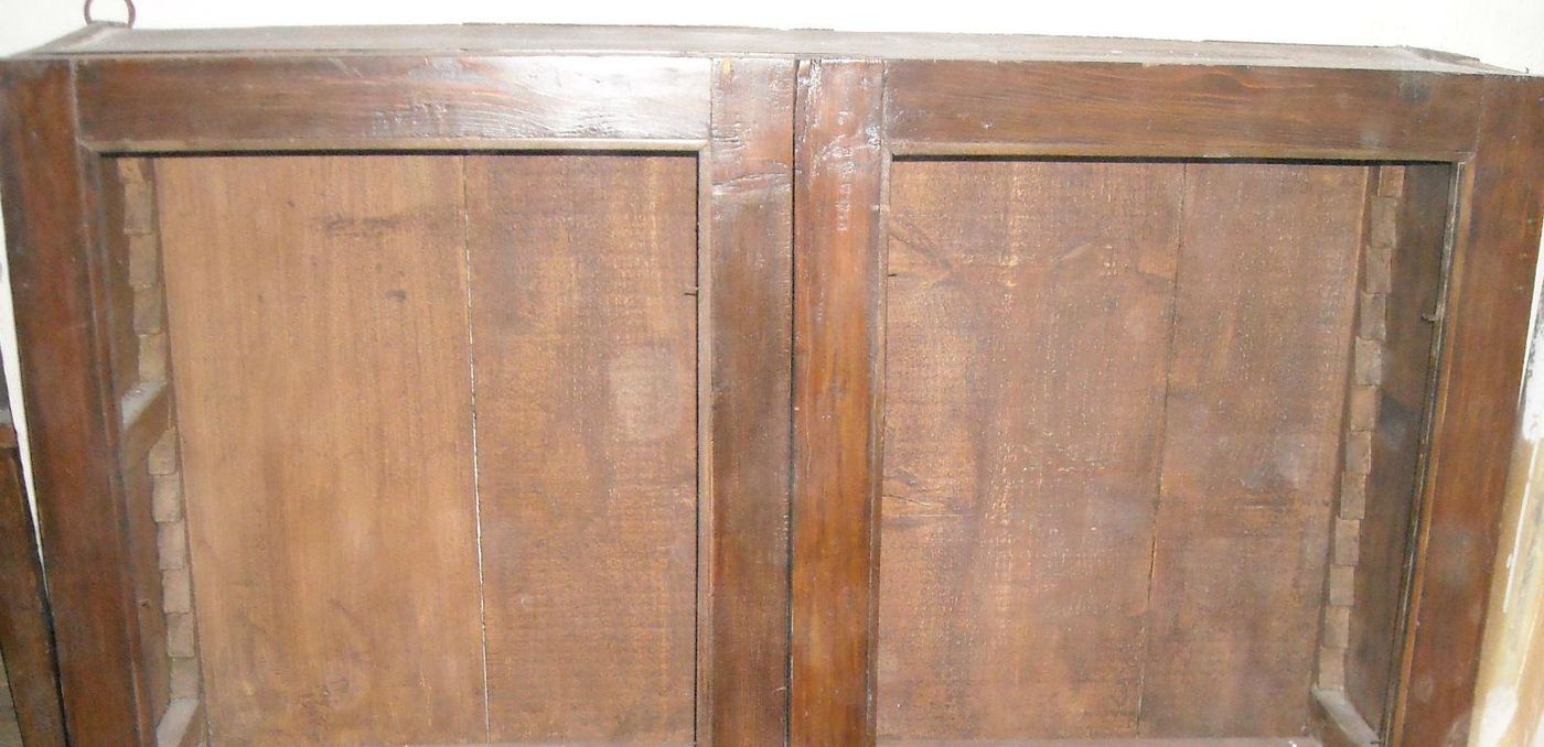 Antica Vetrina In Legno Dell'800 Piattaia Libreria Da Parete