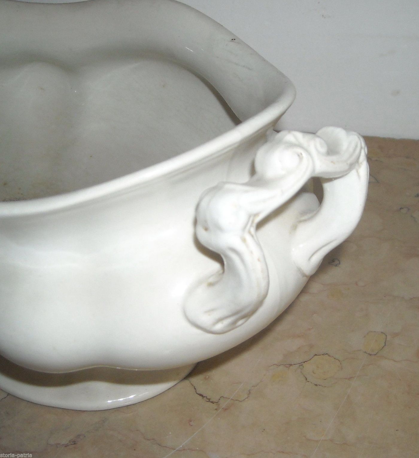Zuppiera Copeland Fine '800 In Ceramica Bianca Con Marchio Corona