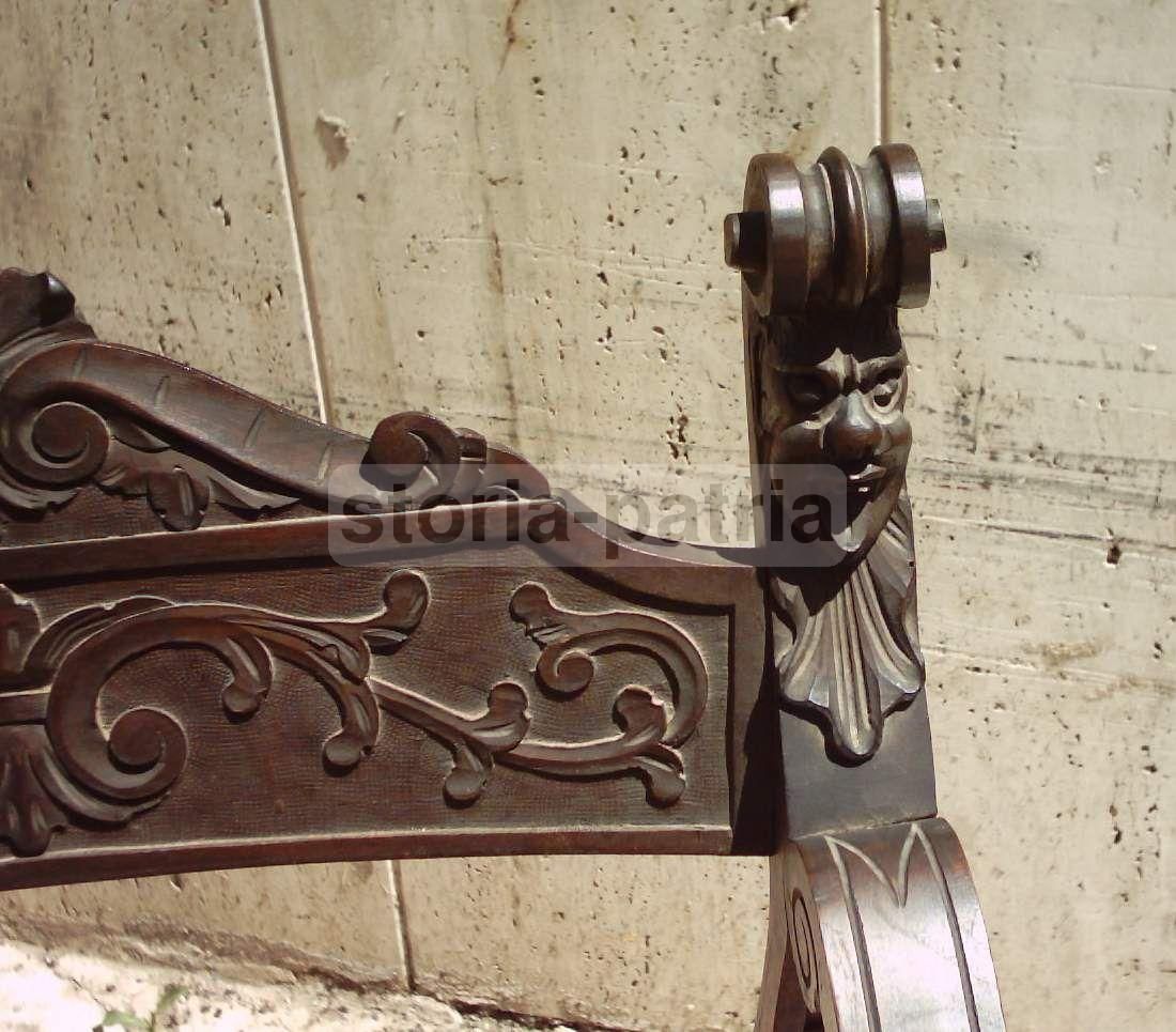 Sedia Intagliata Rinascimentale In Legno Ebanizzato, Primo '900