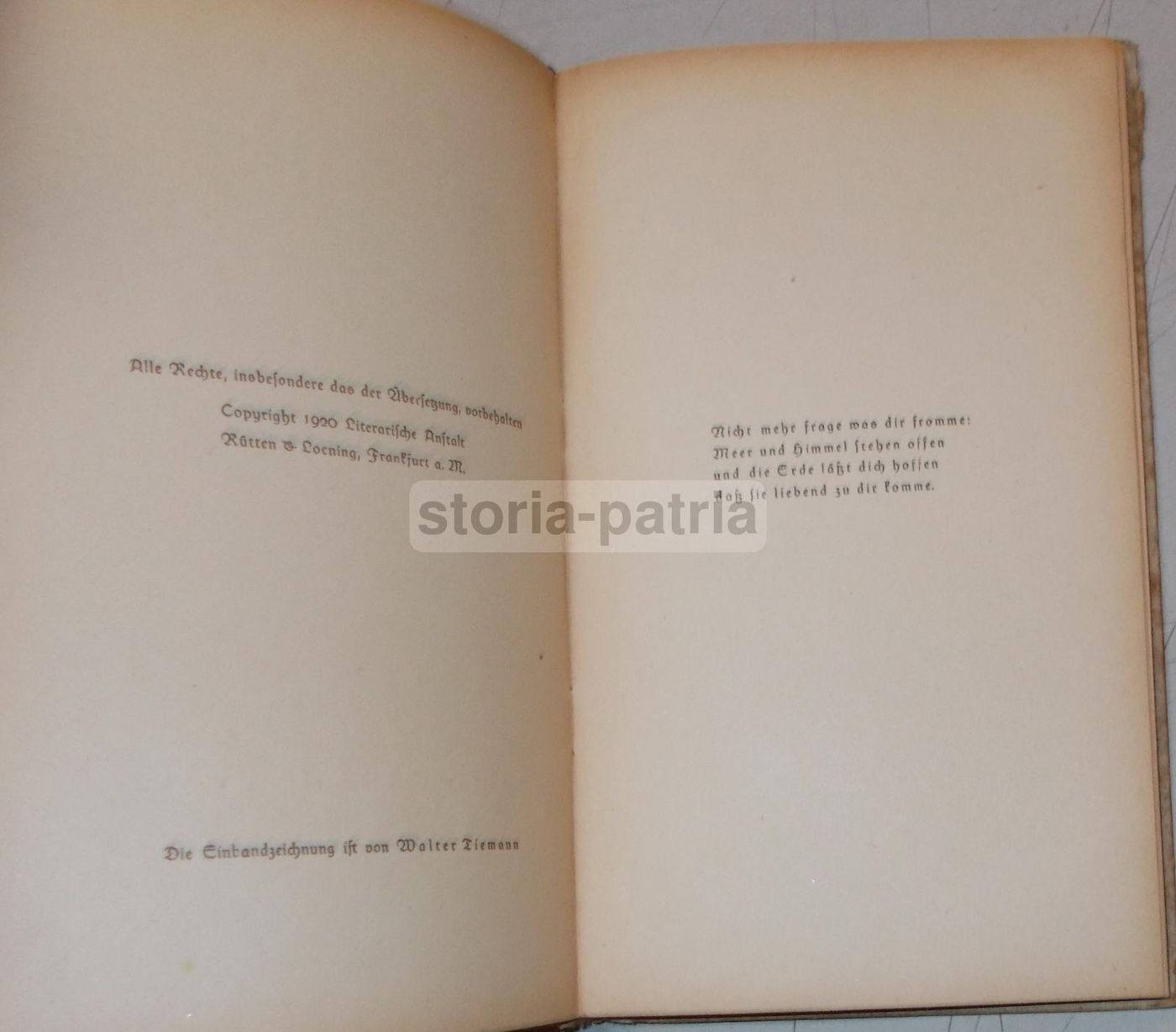Unsterblichkeit Di Rudolf G. Binding, 1922 (Prima Edizione Tedesca)
