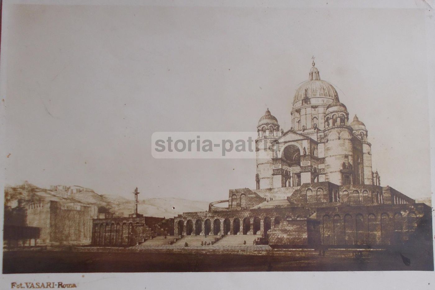 Fotografia Antica Vasari Roma, Veduta Architettonica Monumentale