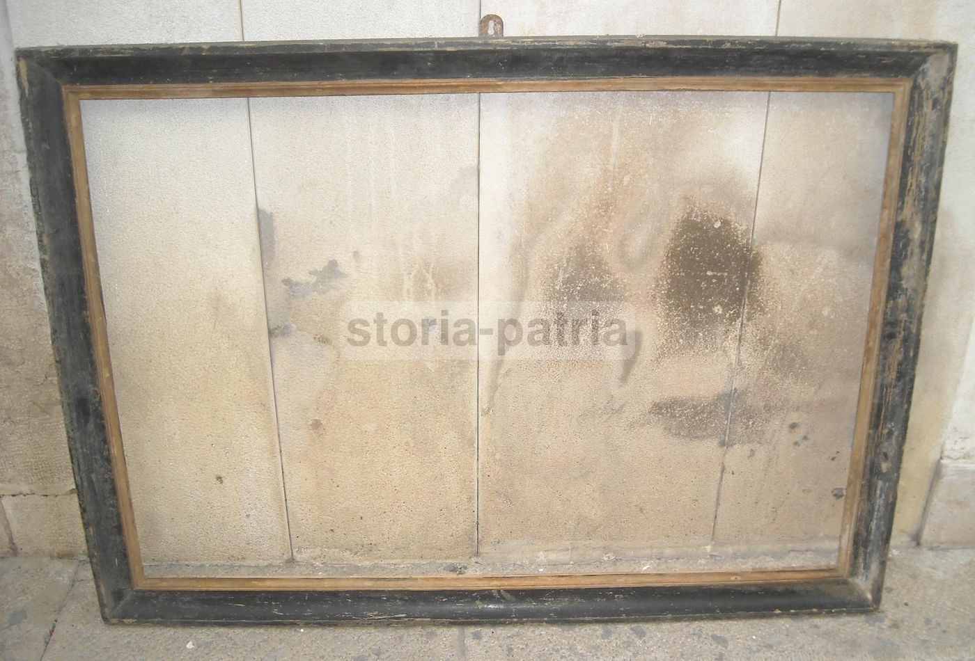 Antica Cornice In Legno Ebanizzato, Prima Metà Dell'800, 127x92 Cm