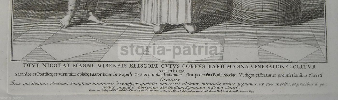 San Nicola Di Bari: Antica Stampa Del 1693, Incisione De Rossi, Roma