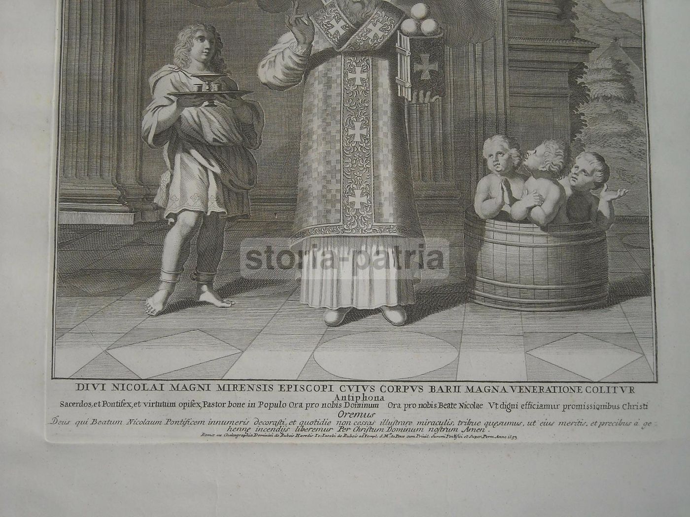 San Nicola Di Bari: Antica Stampa Del 1693, Incisione De Rossi, Roma