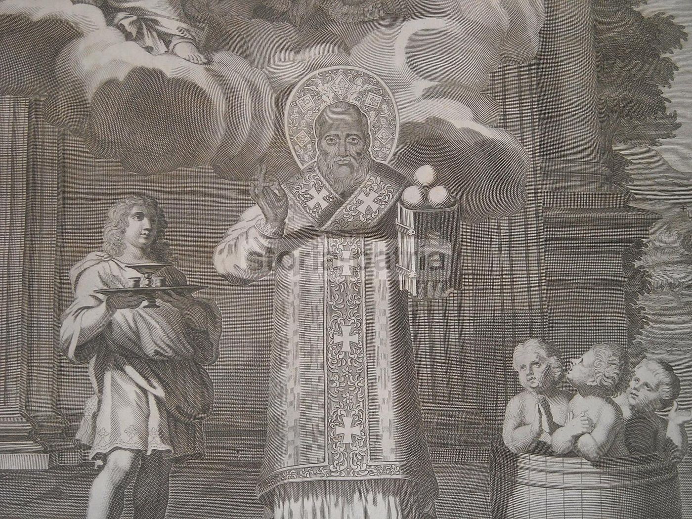 San Nicola Di Bari: Antica Stampa Del 1693, Incisione De Rossi, Roma