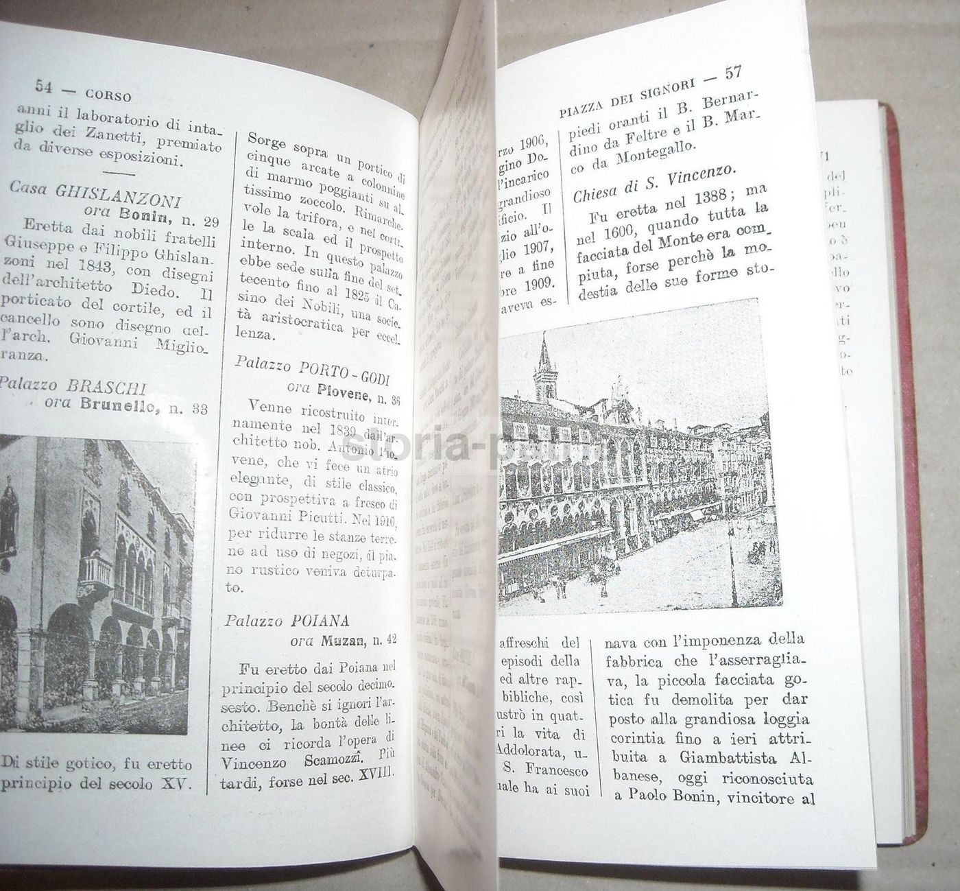 Guida Di Vicenza 1919 Con Mappa E Illustrazioni Architettoniche