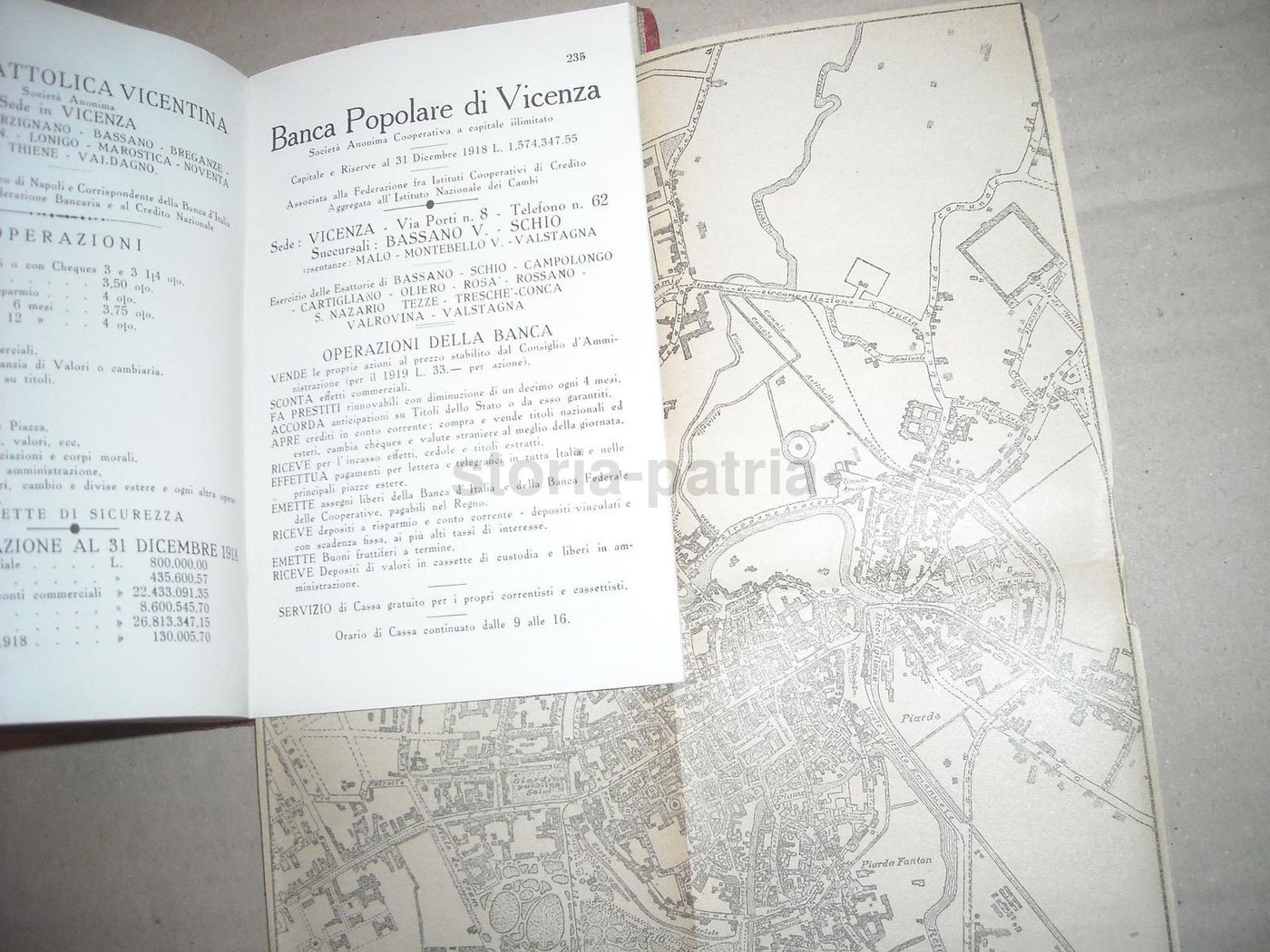 Guida Di Vicenza 1919 Con Mappa E Illustrazioni Architettoniche
