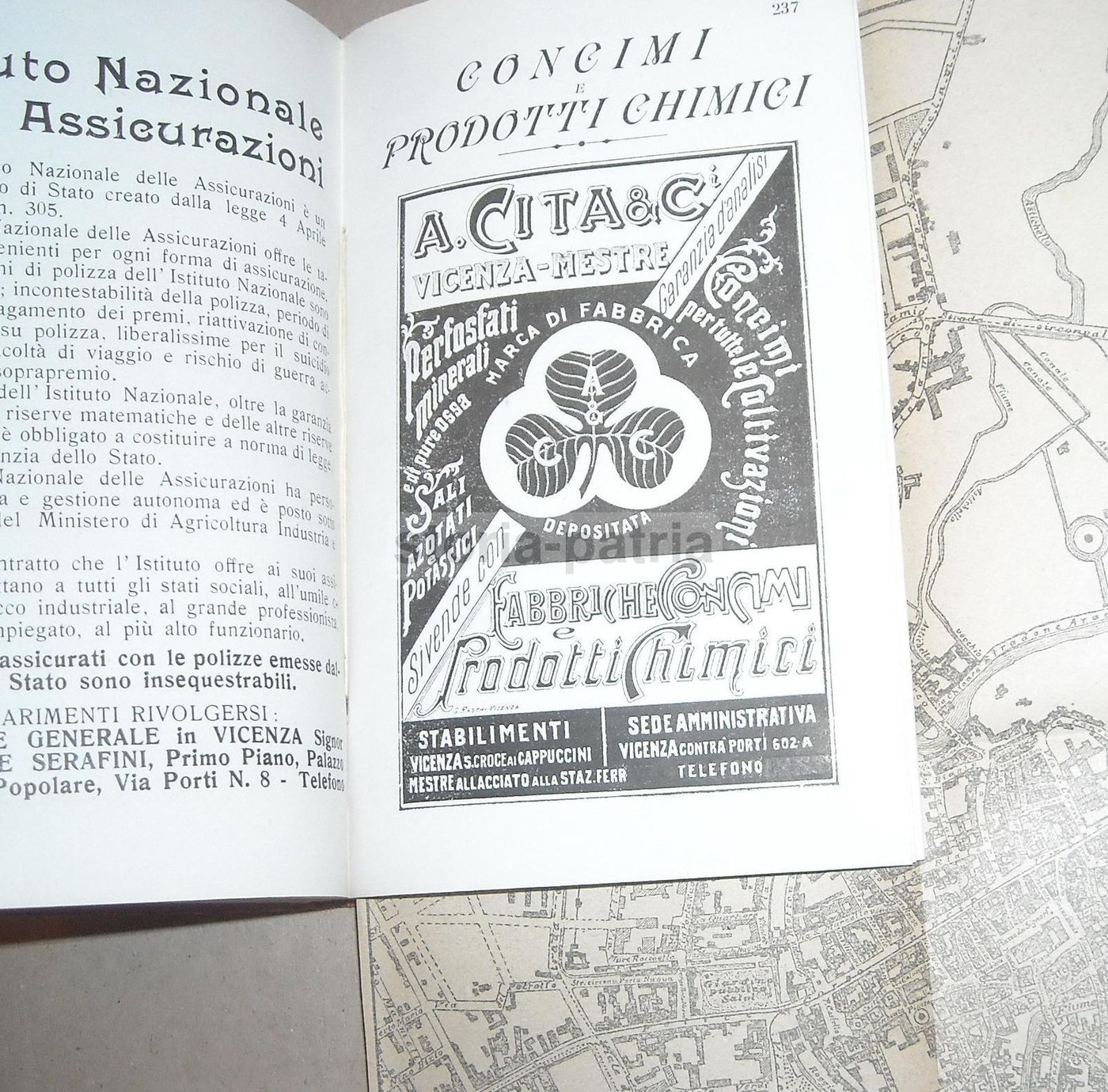 Guida Di Vicenza 1919 Con Mappa E Illustrazioni Architettoniche