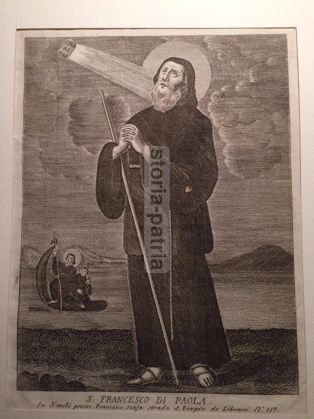 Incisione Di San Francesco Di Paola, Napoli, Scafa, Acquaforte, XIX Secolo