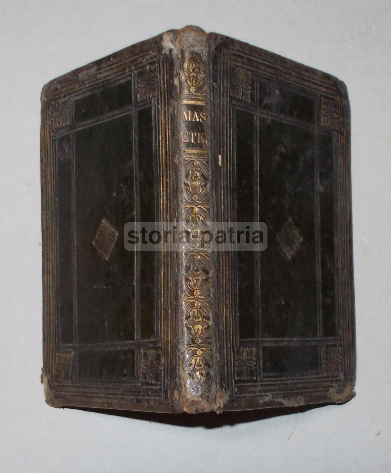 Antica Legatura In Pelle Con Fregi Dorati, Metà '800 (12x16 Cm)
