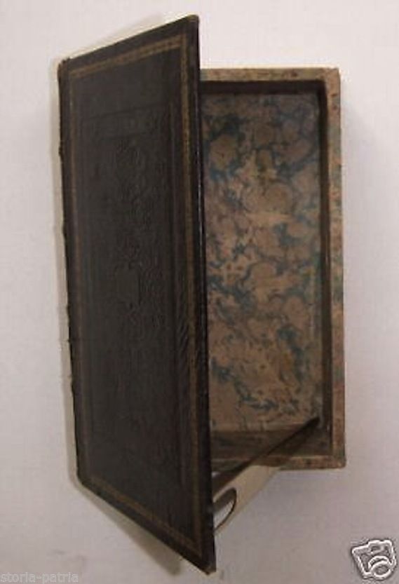 Antica Scatola Libro Segreta In Pelle, Fine XVIII   Inizio XIX Secolo