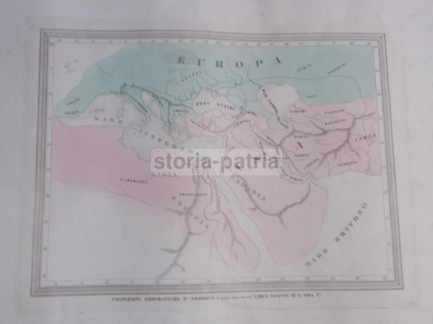 Mappa Antica Della Geografia Di Erodoto (XIX Secolo)