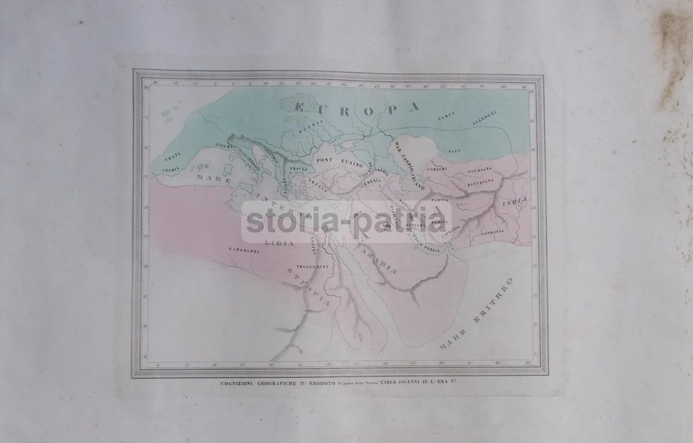 Mappa Antica Della Geografia Di Erodoto (XIX Secolo)