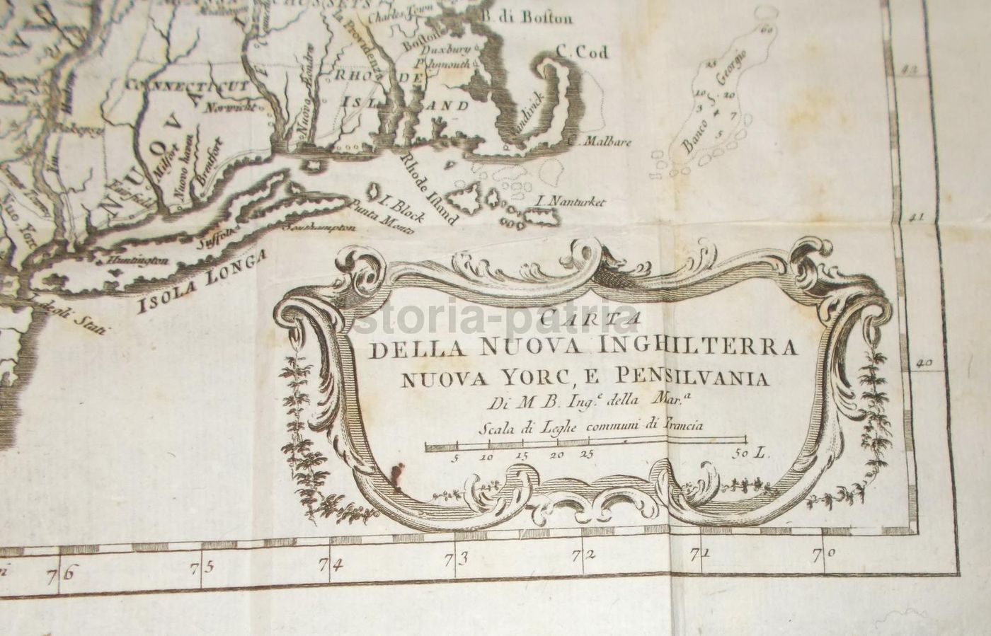 Mappa Antica Dell'America Del Nord: New York, Pennsylvania E New Jersey