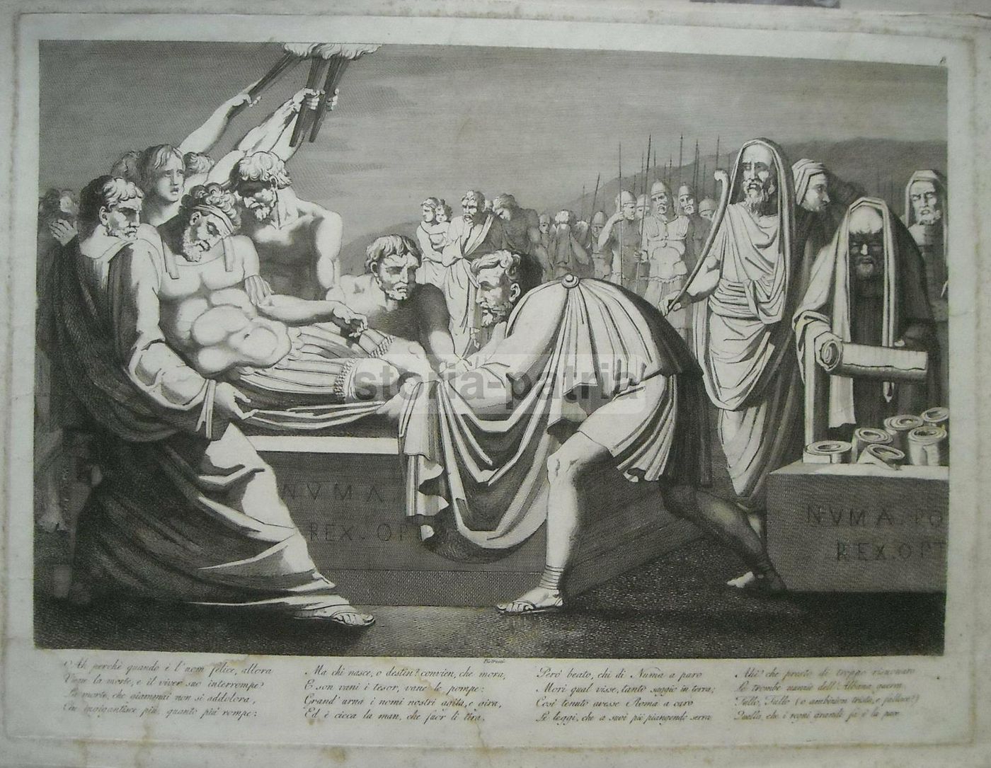 Incisione: Morte Di Numa Pompilio. Filippo Pistrucci, 1820 Circa