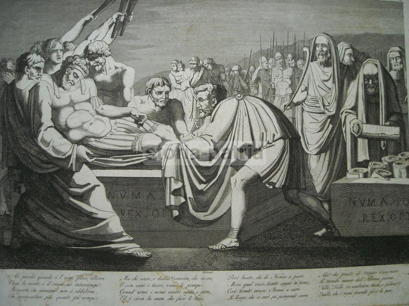 Incisione: Morte Di Numa Pompilio. Filippo Pistrucci, 1820 Circa
