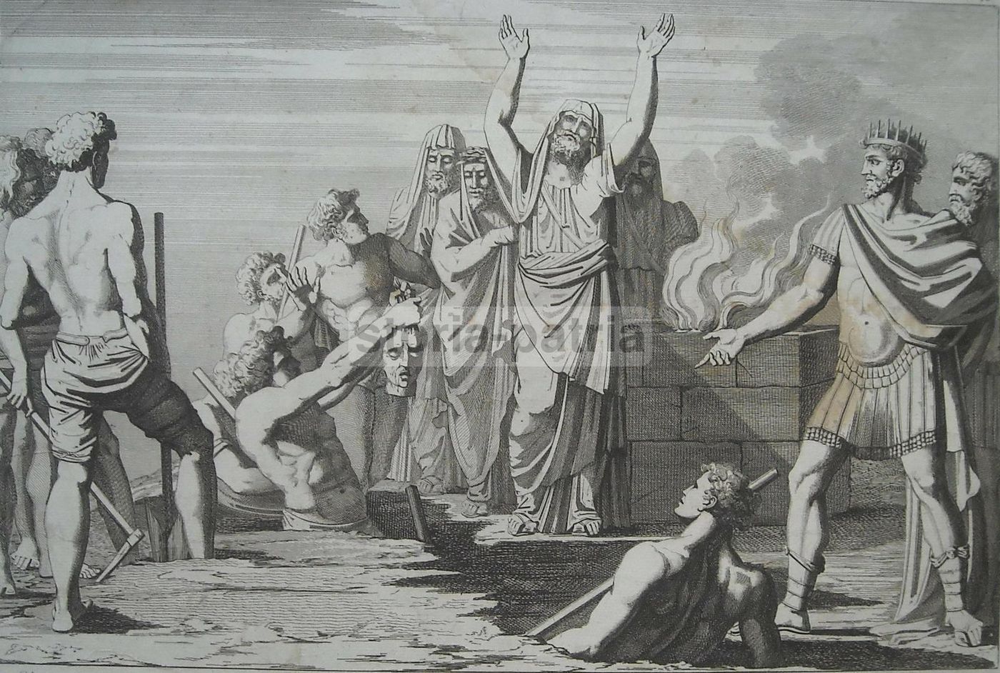 Antica Incisione Tempio Di Giove, Campidoglio, Tarquinio, Filippo Pistrucci