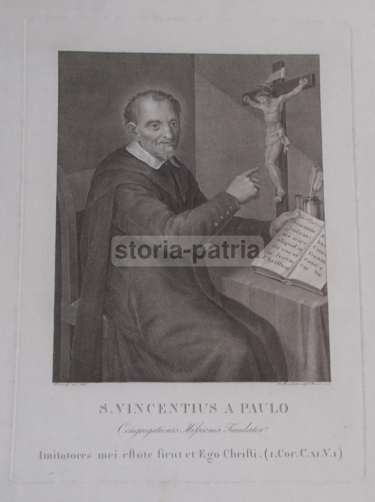 San Vincenzo De' Paoli, Stampa Devozionale 1815, Cecchi E Marchetti