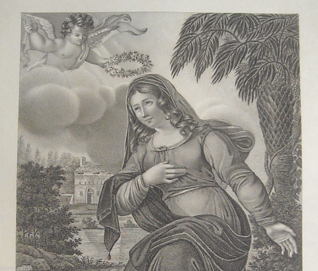 Santa Vittoria Vergine E Martire, Stampa Devozionale, Bobin Paris, XIX Secolo