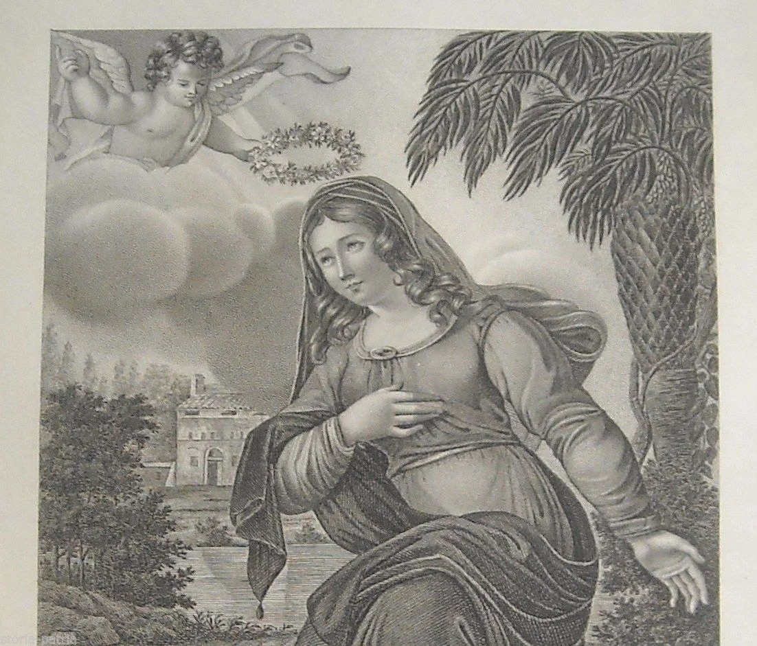 Santa Vittoria Vergine e Martire, Stampa Devozionale, Bobin Paris, Xix Secolo