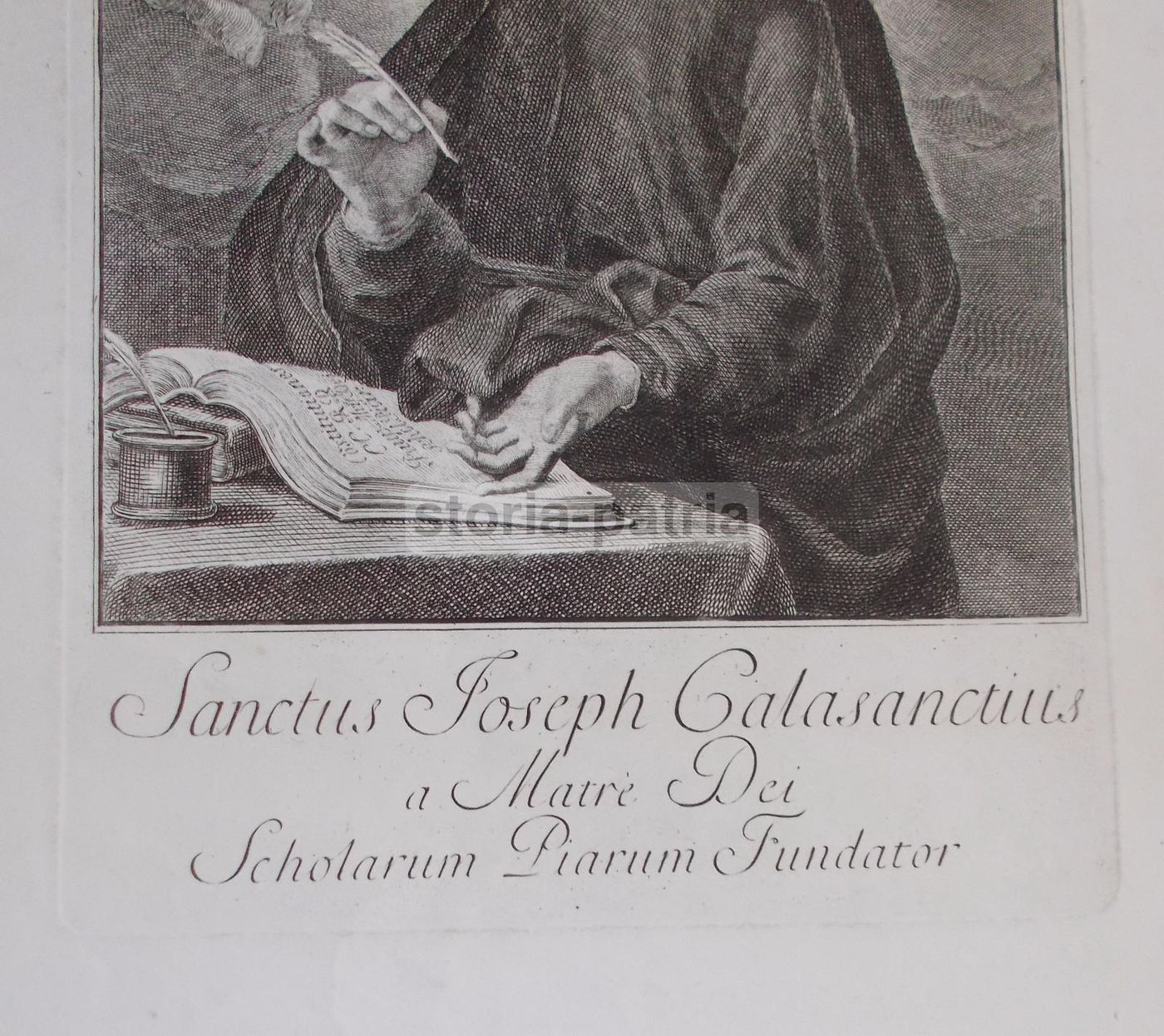 Stampa Devozionale San Giuseppe Calasanzio Scuole Pie Incisione 800